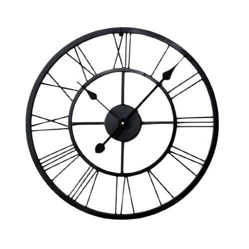 IRON WALL CLOCK (BLACK)